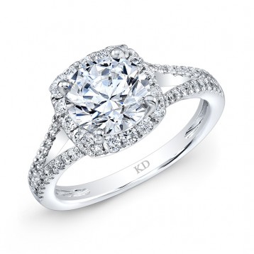 WHITE GOLD INSPIRED HALO DIAMOND ENGAGEMENT RING