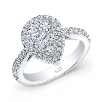 WHITE GOLD CONTEMPORARY DIAMOND CLUSTER ENGAGEMENT RING