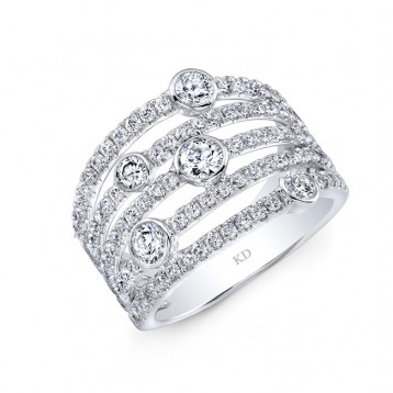 WHITE GOLD  MULTI BAND ELEGANT DIAMOND FASHION BAND