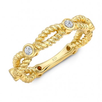 YELLOW GOLD INSPIRED TWISTED DIAMOND FASHION BAND