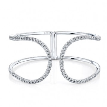 WHITE GOLD INSPIRED TRENDY DIAMOND BANGLE