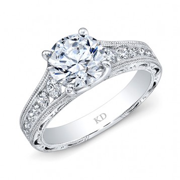 WHITE GOLD PRONG DIAMOND ENGAGEMENT RING