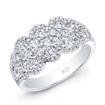 WHITE GOLD INSPIRED FASHION DIAMOND WAVE BAND