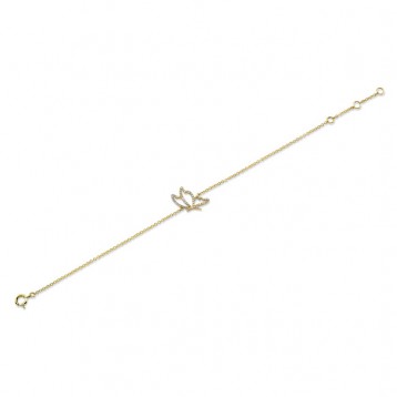 YELLOW GOLD STYLISH BUTTERFLY DIAMOND BRACELET