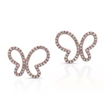 ROSE GOLD TRENDY BUTTERFLY DIAMOND EARRINGS