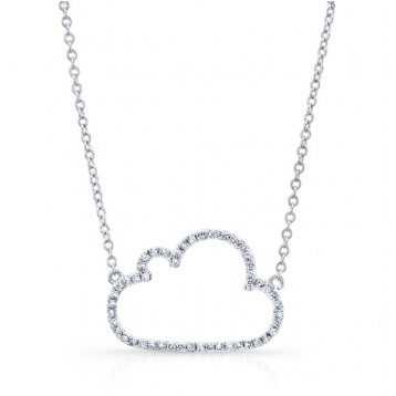 WHITE GOLD TRENDY CLOUD DIAMOND PENDANT