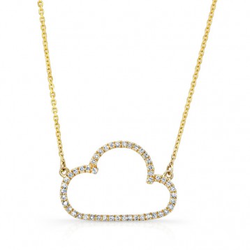 YELLOW GOLD TRENDY CLOUD DIAMOND PENDANT