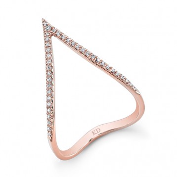 ROSE GOLD STYLISH CURVED V DIAMOND RING