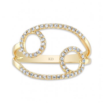 YELLOW GOLD INFINITY CIRCLE FASHION DIAMOND RING