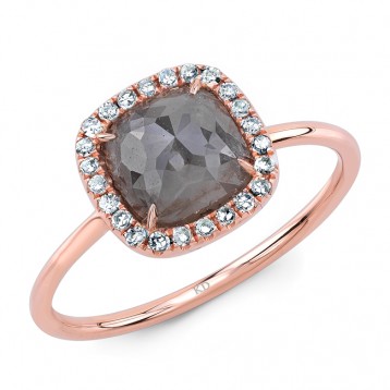 ROSE GOLD INSPIRED HALO ROUGH DIAMOND RING