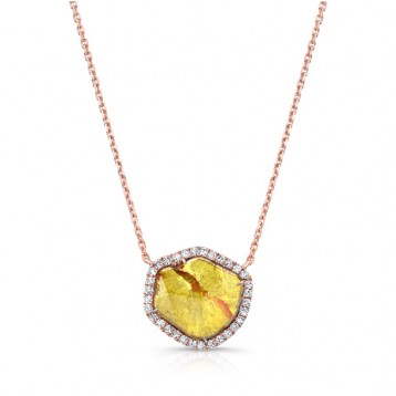 ROSE GOLD CONTEMPORARY ROUGH DIAMOND LARIAT PENDANT