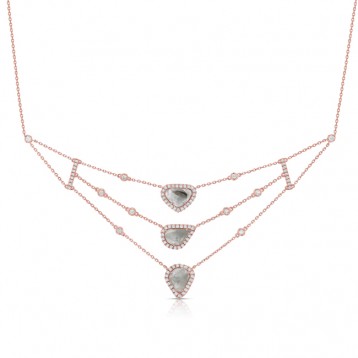 ROSE GOLD CONTEMPORARY ROUGH DIAMOND NECKLACE
