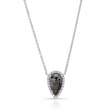 WHITE GOLD CONTEMPORARY ROUGH DIAMOND PENDANT
