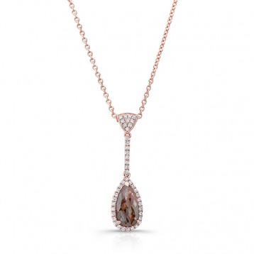 ROSE GOLD CONTEMPORARY ROUGH DIAMOND PENDANT