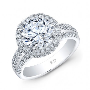 WHITE GOLD INSPIRED HALO DIAMOND ENGAGEMENT RING