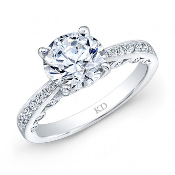 WHITE GOLD PRONG DIAMOND ENGAGEMENT RING