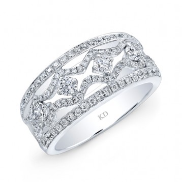 WHITE GOLD INSPIRED DUAL ROW DIAMOND WEDDING BAND