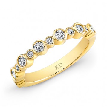YELLOW GOLD INSPIRED FASHION WHITE DIAMOND BAND 