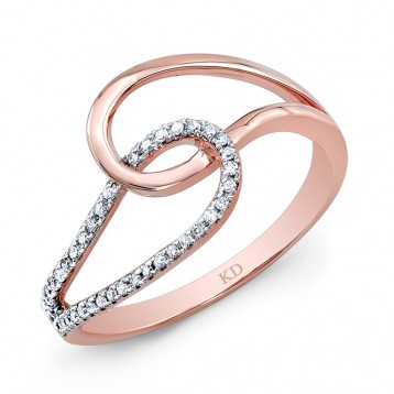 ROSE GOLD STYLISH INTERLOCK DIAMOND RING