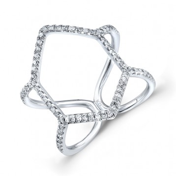 WHITE GOLD INSPiRED FASHION  DIAMOND RING