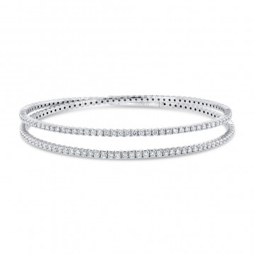 WHITE GOLD CONTEMPORARY FLEXIBLE DIAMOND BANGLE