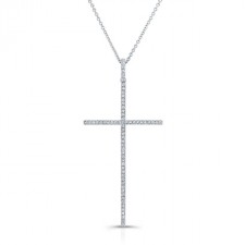 WHITE GOLD ELEGANT DIAMOND CROSS PENDANT