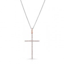ROSE GOLD CLASSIC DIAMOND CROSS PENDANT