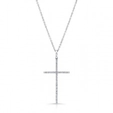 WHITE GOLD CLASSIC DIAMOND CROSS PENDANT