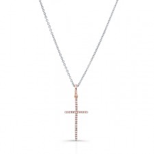 ROSE GOLD CLASSIC DIAMOND CROSS PENDANT