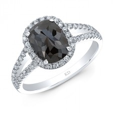 WHITE GOLD INSPIRED HALO ROUGH DIAMOND RING