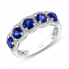 NATURAL COLOR WHITE GOLD CONTEMPORARY SAPPHIRE DIAMOND RING