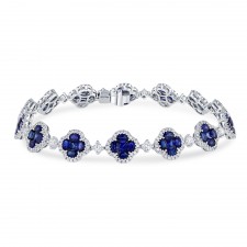 WHITE GOLD NATURAL COLOR CONTEMPORARY SAPPHIRE DIAMOND BRACELET