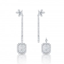 WHITE GOLD FASHION DANGLE & STUD DIAMOND EARRINGS