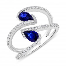 WHITE GOLD NATURAL COLOR FASHION SAPPHIRE DIAMOND RING