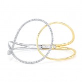 WHITE AND YELLOW GOLD CONTEMPORARY DIAMOND BANGLE