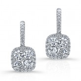 WHITE GOLD CONTEMPORARY CLUSTER DIAMOND EARRINGS