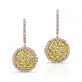 ROSE GOLD CONTEMPORARY FANCY YELLOW CLUSTER DIAMOND EARRINGS
