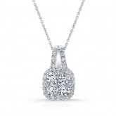 WHITE GOLD DAZZLING DIAMOND CLUSTER PENDANT