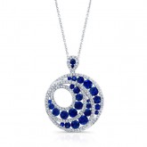  NATURAL COLOR WHITE GOLD CONTEMPORARY SAPPHIRE DIAMOND PENDANT
