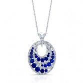 NATURAL COLOR WHITE GOLD INSPIRED FASHION SAPPHIRE DIAMOND PENDANT
