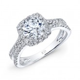 WHITE GOLD INSPIRED HALO DIAMOND ENGAGEMENT RING