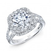 WHITE GOLD INSPIRED HALO DIAMOND ENGAGEMENT RING