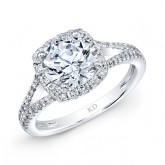 WHITE GOLD INSPIRED HALO DIAMOND ENGAGEMENT RING