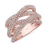 ROSE GOLD TWISTED MULTI BAND INSPIRED FASHION DIAMOND BAND