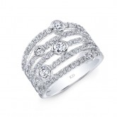 WHITE GOLD  MULTI BAND ELEGANT DIAMOND FASHION BAND