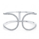 WHITE GOLD INSPIRED TRENDY DIAMOND BANGLE