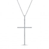 WHITE GOLD ELEGANT DIAMOND CROSS PENDANT