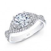 WHITE GOLD VINTAGE HALO DIAMOND ENGAGEMENT RING