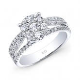 WHITE GOLD INSPIRED DIAMOND CLUSTER FLOWER RING