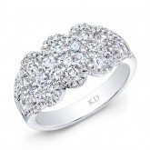 WHITE GOLD INSPIRED FASHION DIAMOND WAVE BAND